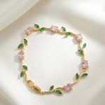 Pink-green Tulip Bracelet