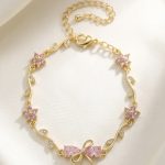 Pink Crystal Bow Bracelet