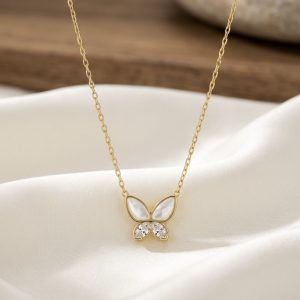 Crystal Enamel Butterfly Chain