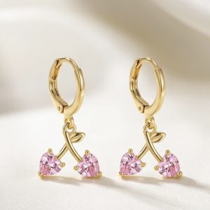 Pink Cherry Hoops