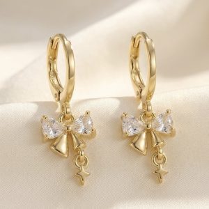 Dainty Bow Hoops